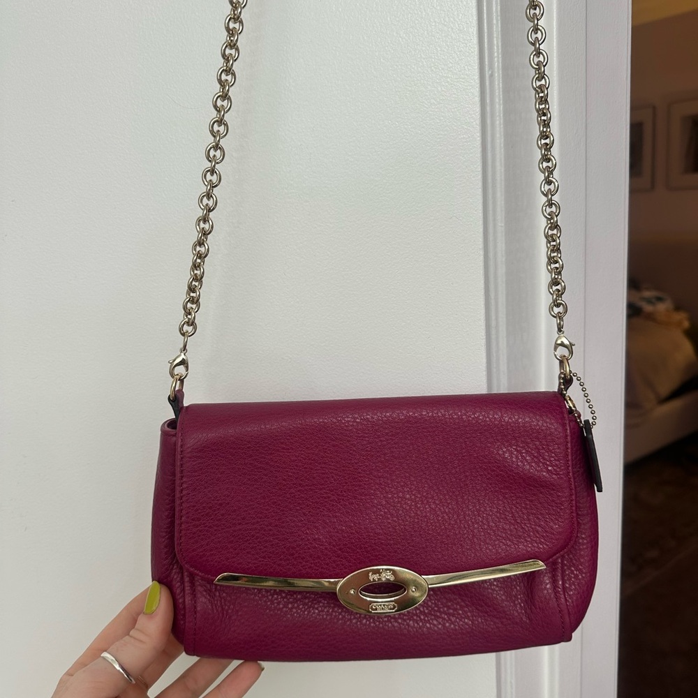 Coach Pink Leather Shoulder Bag